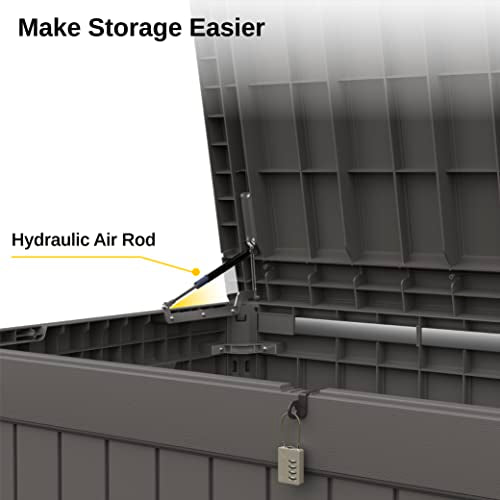 Outdoor Storage Box 31 Gallon Waterproof Resin Deck Box V3075