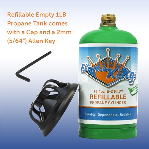 Refillable 1LB Empty Propane Cylinder Tank, 16.4 oz, 2-Pack I87191