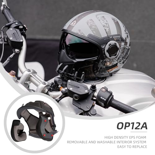 Open Face Motorcycle Helmet 3/4 Half with Clear Visor A301842
