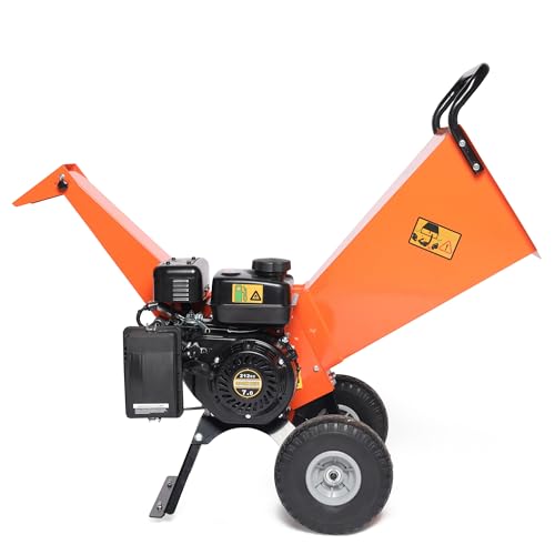 Wood Chipper Shredder Mulcher 7HP Gas Powered Heavy Duty Compact Design 3" Inch Max Capacity (R0)