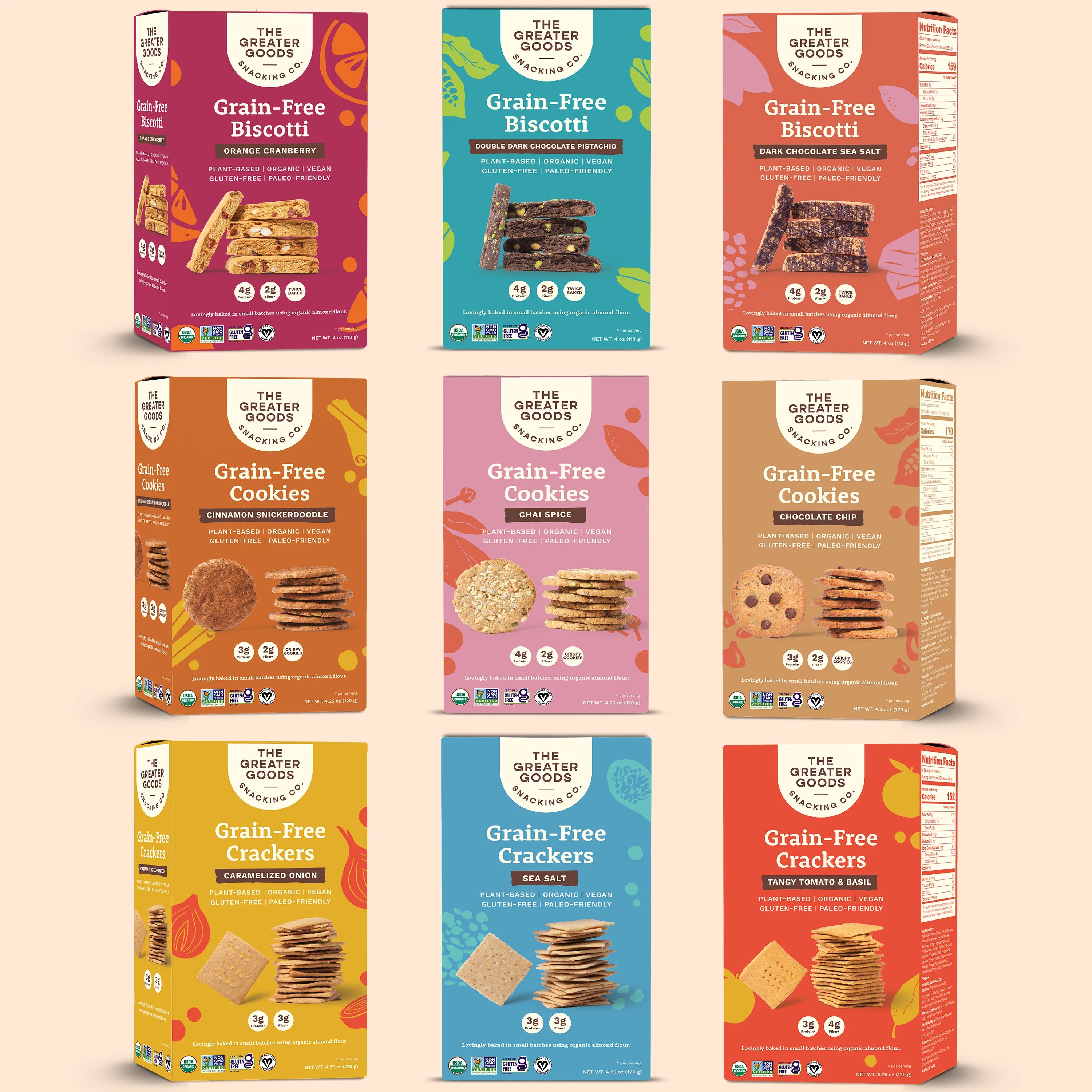 Gluten Free Double Dark Chocolate Pistachio Biscotti Cookies, 4oz, 6 Boxes F5051
