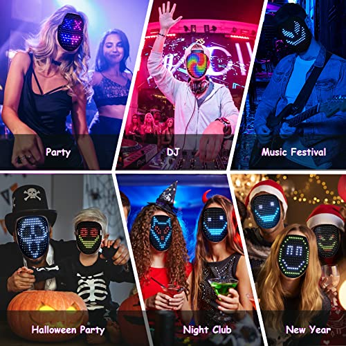 LED Mask with App Control for Halloween Costume G8629