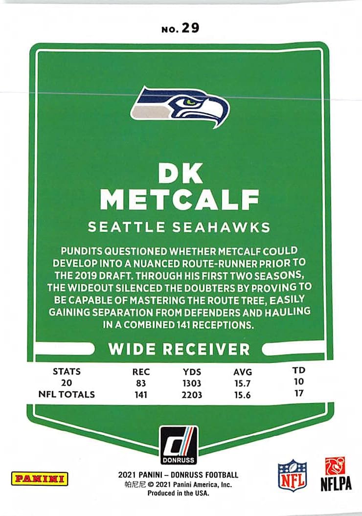 DK Metcalf No Helmet Variation Football Card Z86011