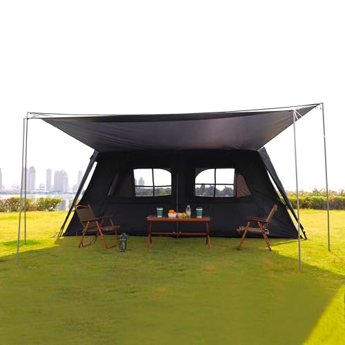 Extra Large Family Cabin Tent for Camping, 2 Rooms, 3 Doors, Waterproof E6603