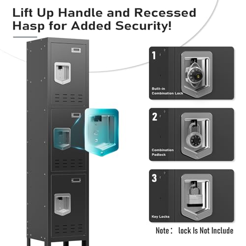 5-Door Steel Storage Locker with Hooks and Card Slots M92401