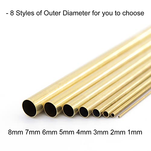 Brass Round Tube 0.2mm Wall 300mm Length for DIY Crafts, 3pcs W701