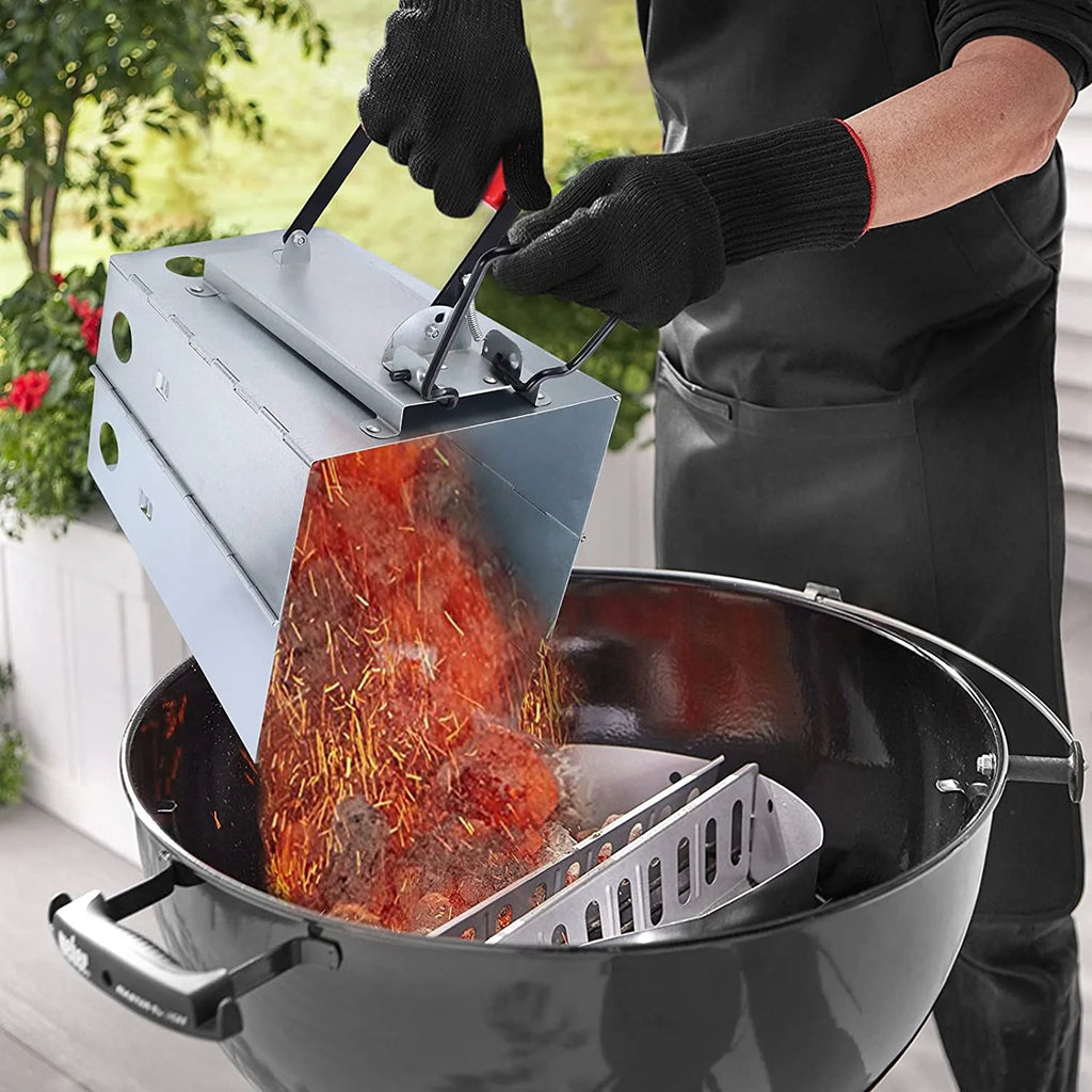 Foldable Charcoal Chimney Starter for BBQ Grill J4866