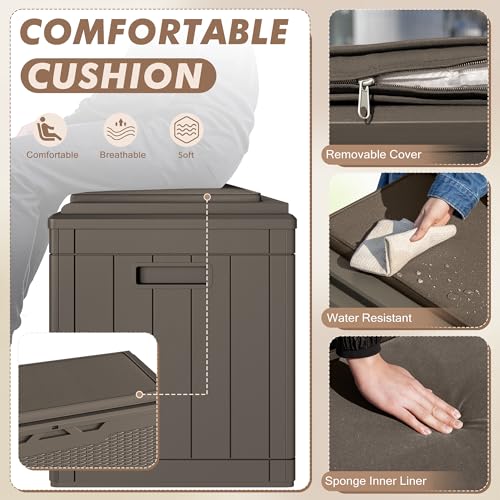 Outdoor Resin Deck Box 120 Gallon Waterproof Lockable F693676