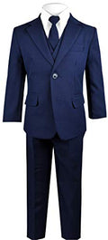 Black n Bianco Boys Solid Suit and Tie Formal Outift