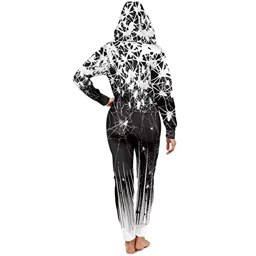 Adult Onesie Hooded One-Piece Pajama Zipper Jumpsuit for Men and Women I930
