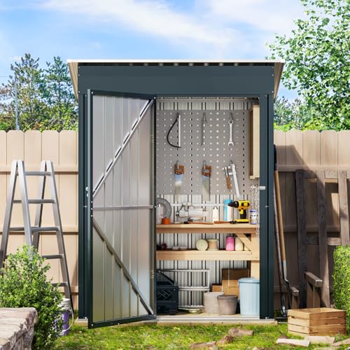 Outdoor Steel Storage Shed with Lockable Doors and Windows E249038
