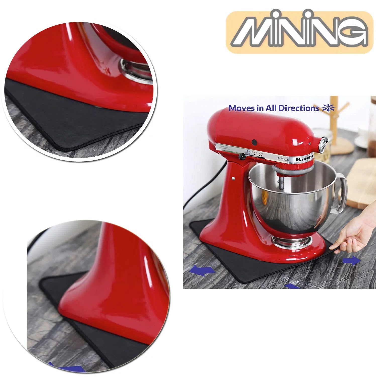 4 Pack Mixer Mover Sliding Appliance Mats for Kitchen Countertop N17385