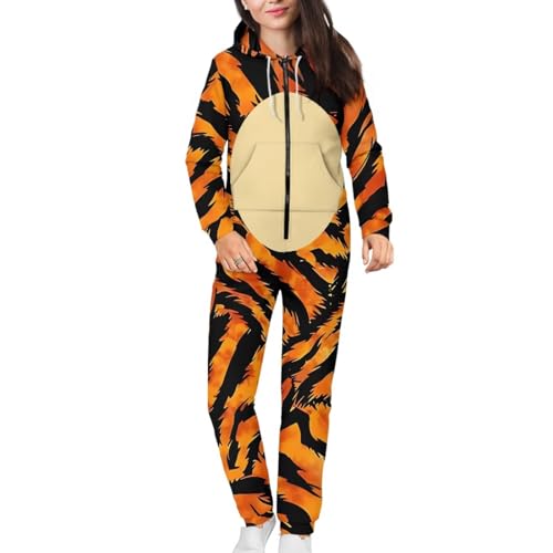 Adult Onesie Hooded One-Piece Pajama Zipper Jumpsuit for Men and Women I930