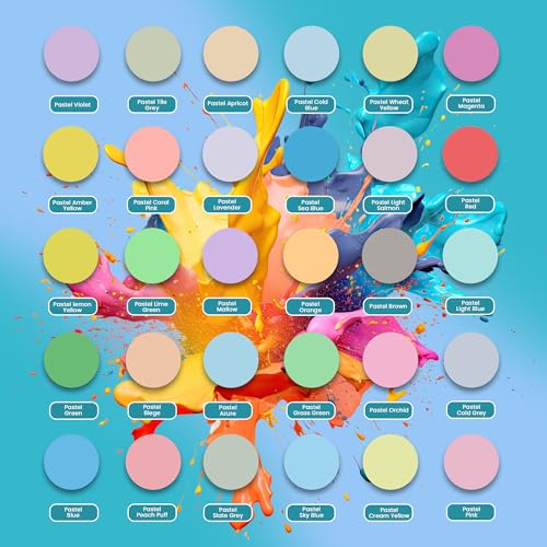 Acrylic Pouring Paint Set, 30 Vibrant Colors, Pre-Mixed High Flow Paint for Canvas K134099