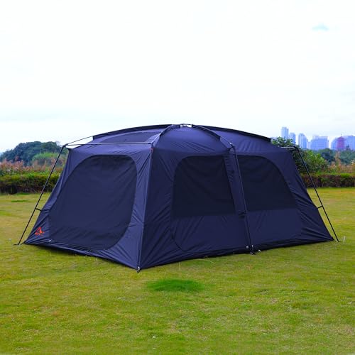 Extra Large Family Cabin Tent for Camping, 2 Rooms, 3 Doors, Waterproof E6603