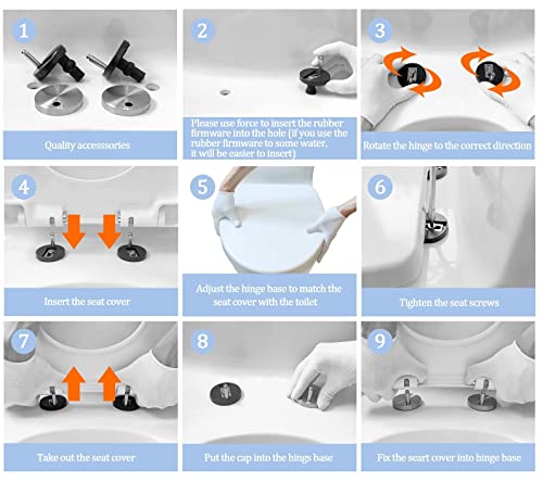 Soft Close Square Toilet Seat with Quick Release Hinges P682