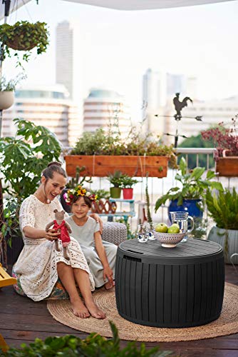 Outdoor Storage Deck Box, 37 Gallon Waterproof Patio Table Bin W1205