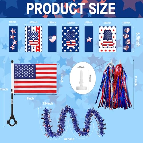 Patriotic Bike Ribbon Streamers for Kids Independence Day Parade B20996