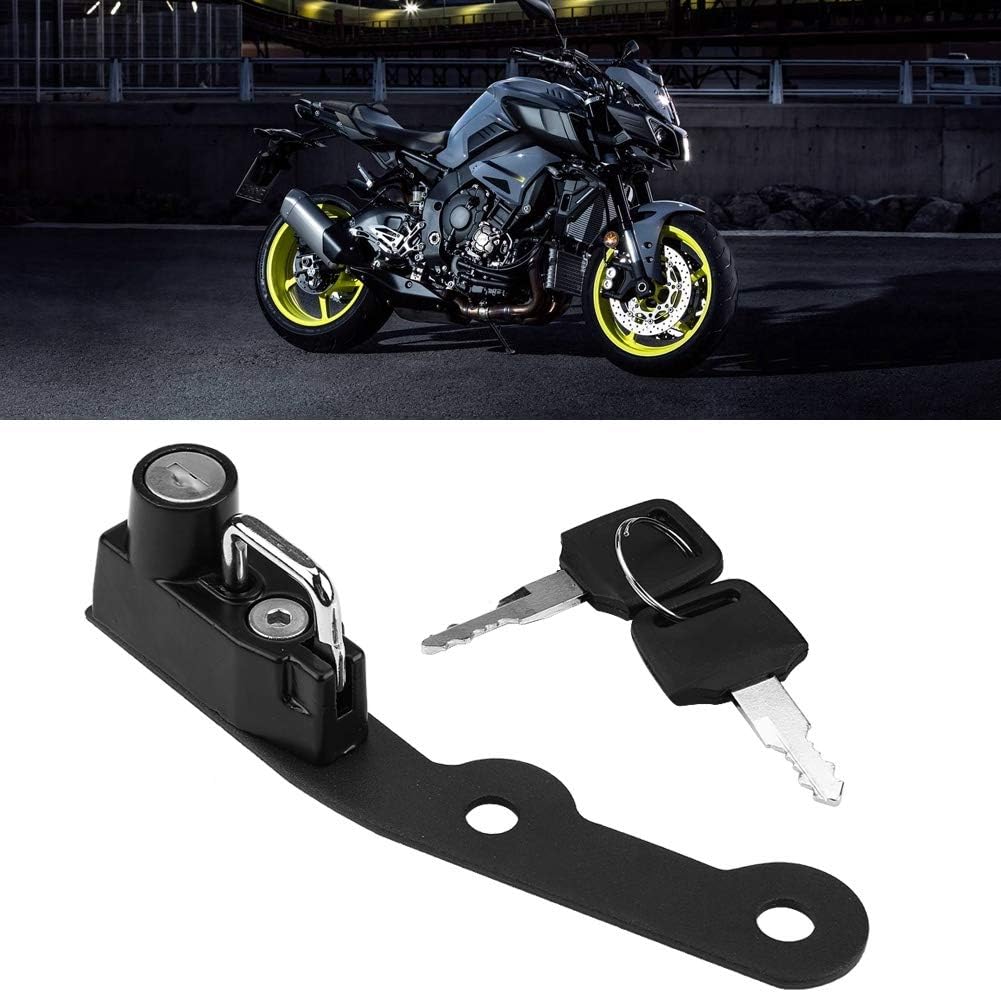 Motorcycle Helmet Lock, Alloy Mount Hook Keys Locking Set Anti-Theft Security Lock F4285