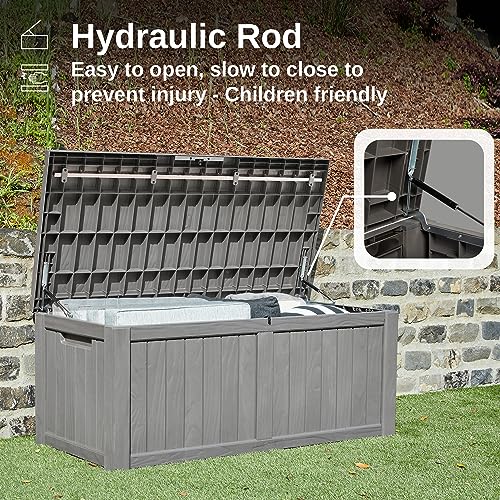 Outdoor Storage Box 31 Gallon Waterproof Resin Deck Box V3075