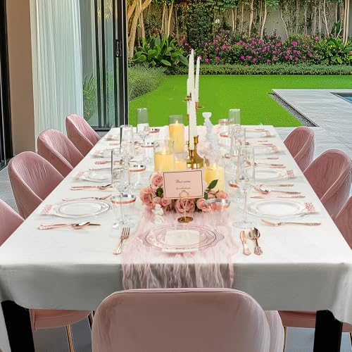 350 PCS Gold Plastic Plates with Cups, Silverware and Napkins for Party L8169