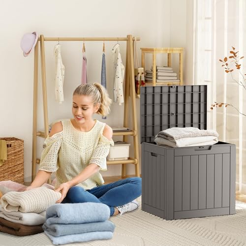 100 Gallon Resin Deck Box, Lockable Patio Outdoor Storage, Waterproof - Black F75230