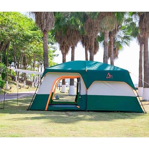 Extra Large Family Cabin Tent for Camping, 2 Rooms, 3 Doors, Waterproof E6603