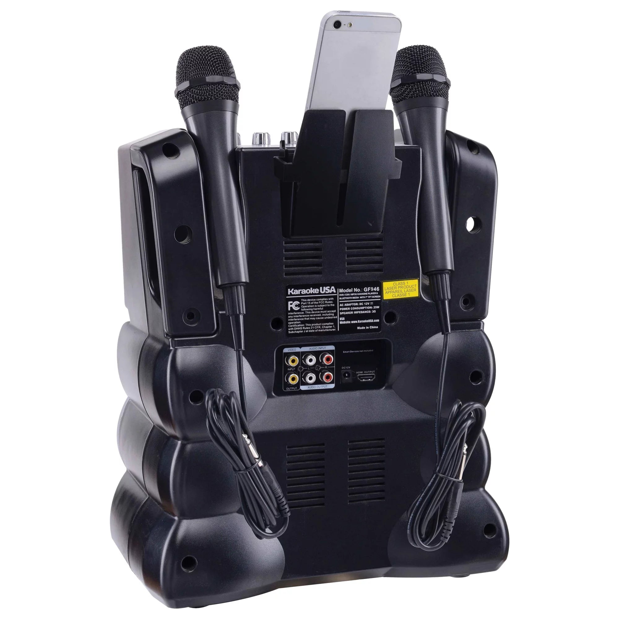 Karaoke System with Bluetooth, 7-Inch Screen, and 2 Microphones W239520