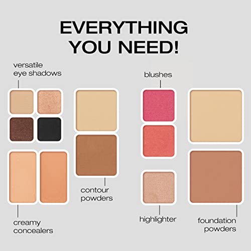 Fold Out Face Makeup Palette, Travel All in One, Neutral Cream & Powder C383147