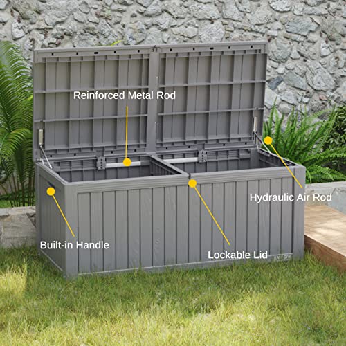 Outdoor Storage Box 31 Gallon Waterproof Resin Deck Box V3075