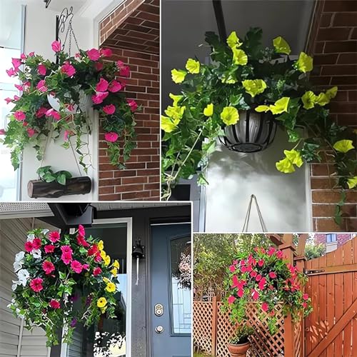 Artificial UV Resistant Outdoor Morning Glories for Hanging Decor I712