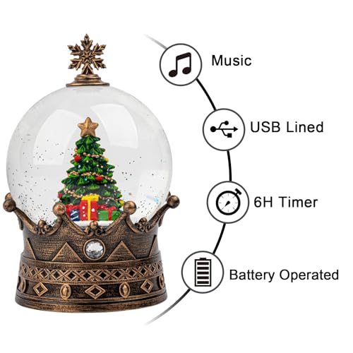 Nutcracker Snow Globe Lantern with Music and Timer Z50315