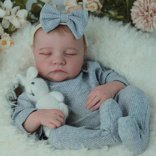 18 Inch Realistic Reborn Baby Doll, Lifelike Hispanic Newborn with Full Body Vinyl O75777
