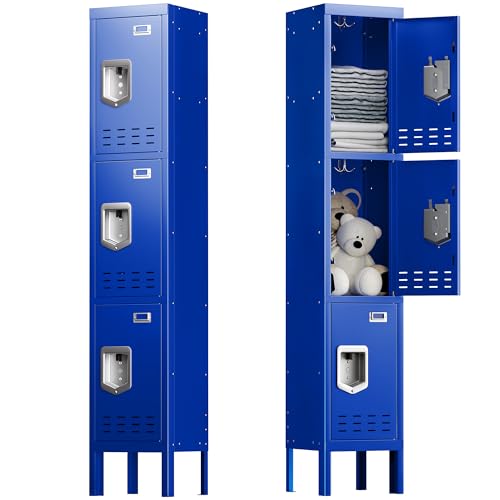 Metal Storage Cabinet, 5 Doors, Blue W429