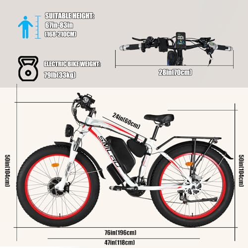 2000W Dual Motor AWD 48V 22Ah Fat Tire Electric Bike X526097