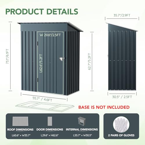 Outdoor Steel Storage Shed with Lockable Doors and Window L987864