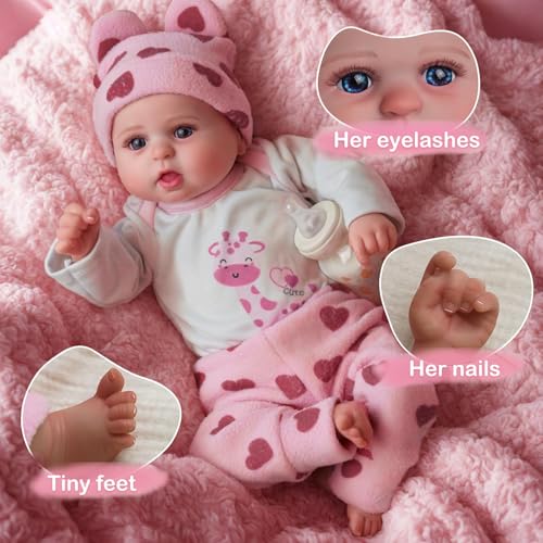 Reborn Baby Doll 20 Inch Realistic Soft Body Lifelike Newborn for Kids Age 3+ S7466