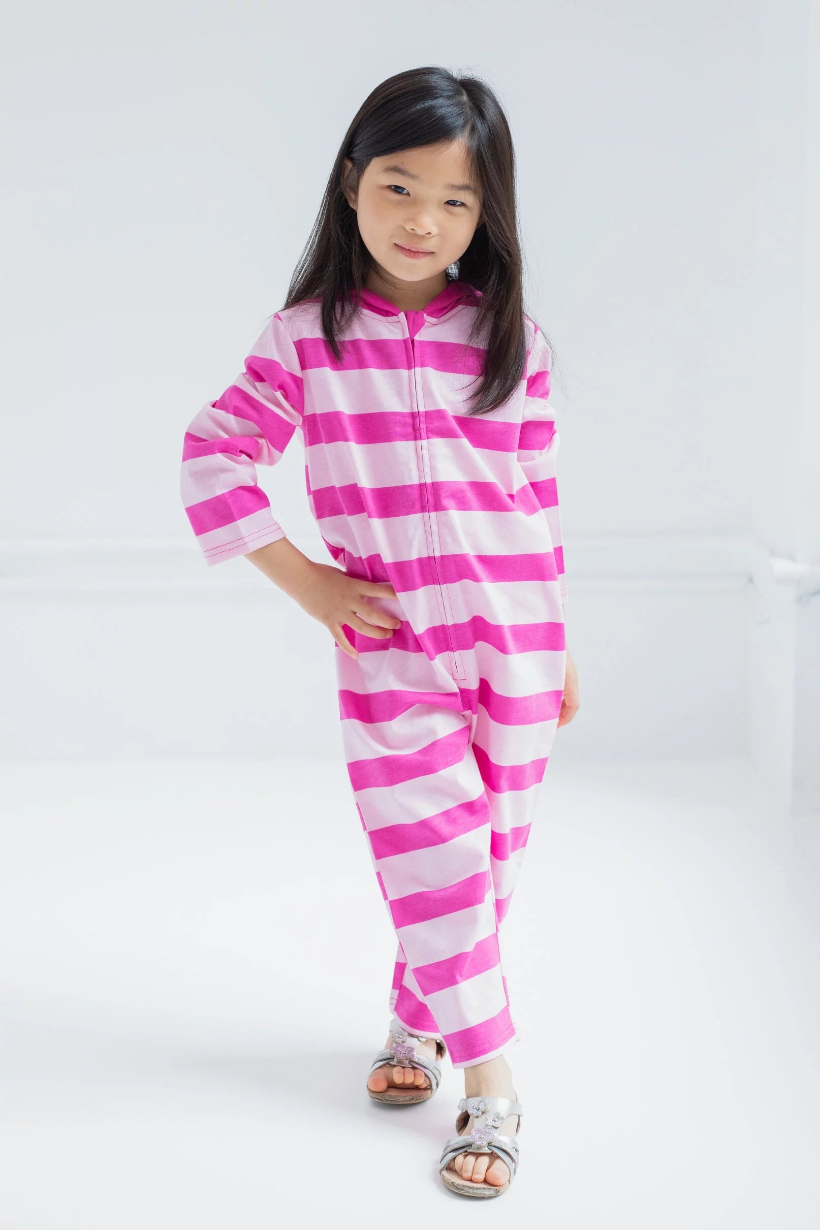 Alice in Wonderland Cheshire Cat Boys Zip Up Coverall Pink B1305