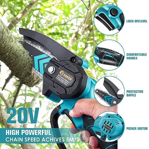 Mini Chainsaw Cordless, Handheld Pruning Saw for Tree Branches C763319