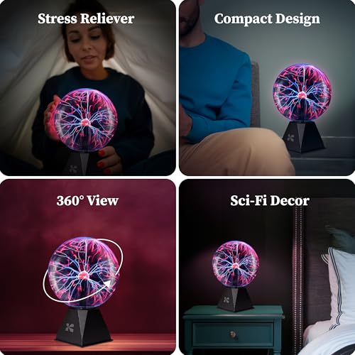 7 Inch Plasma Ball Lamp - Touch and Sound Sensitive Electric Globe with Lightning Effects R48981