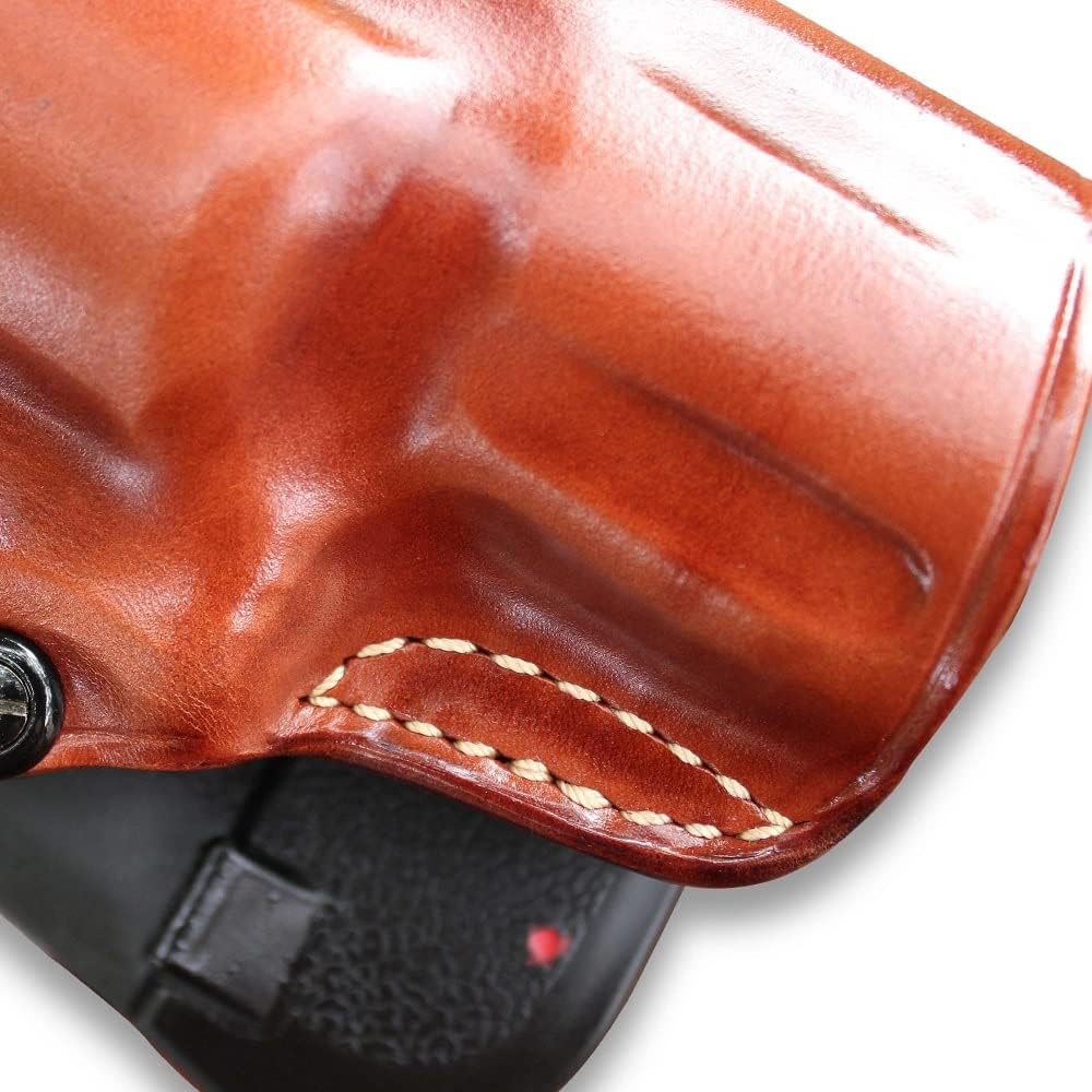 Leather OWB Revolver Holster with Retention Strap, Brown H80163