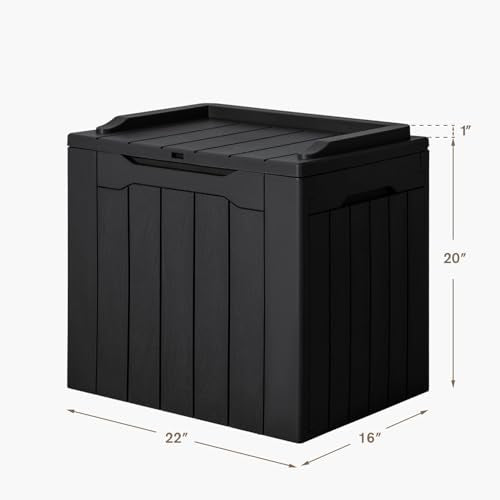 31 Gallon Resin Deck Box Waterproof Indoor Outdoor Storage for Patio Cushions and Garden Tools L90121