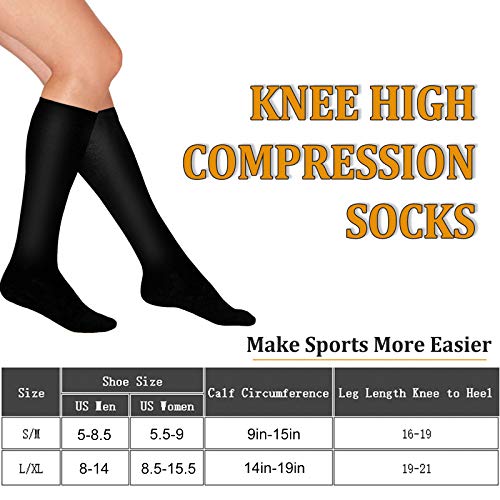 3 Pack Copper Compression Socks for Women and Men Circulation B1194