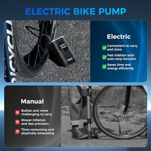 Portable Tire Inflator Air Compressor 150PSI Cordless Pump with Pressure Gauge I943