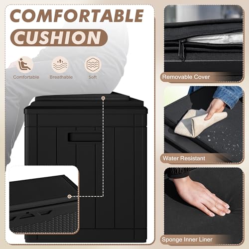 Outdoor Resin Deck Box 120 Gallon Waterproof Lockable F693676