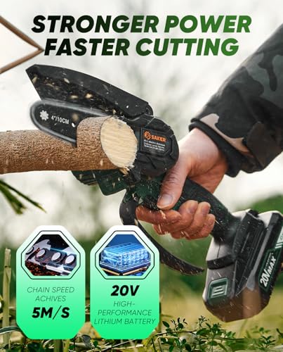 Mini Chainsaw Cordless, Handheld Pruning Saw for Tree Branches C763319