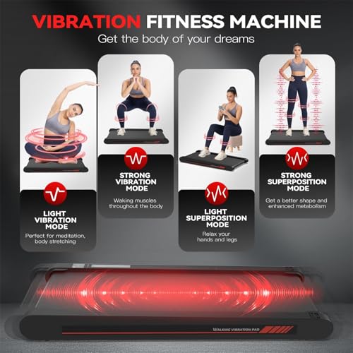 Walking Vibration Pad with APP, 3 in 1 Under Desk Treadmill, Low Noise with Remote Control K2989