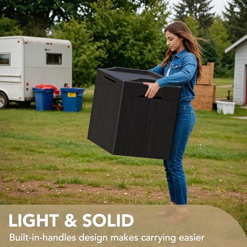 30 Gallon Waterproof Resin Deck Box for Outdoor Patio and Garden Storage Q30388