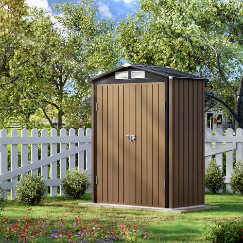 Outdoor Steel Storage Shed with Lockable Doors and Windows E249038