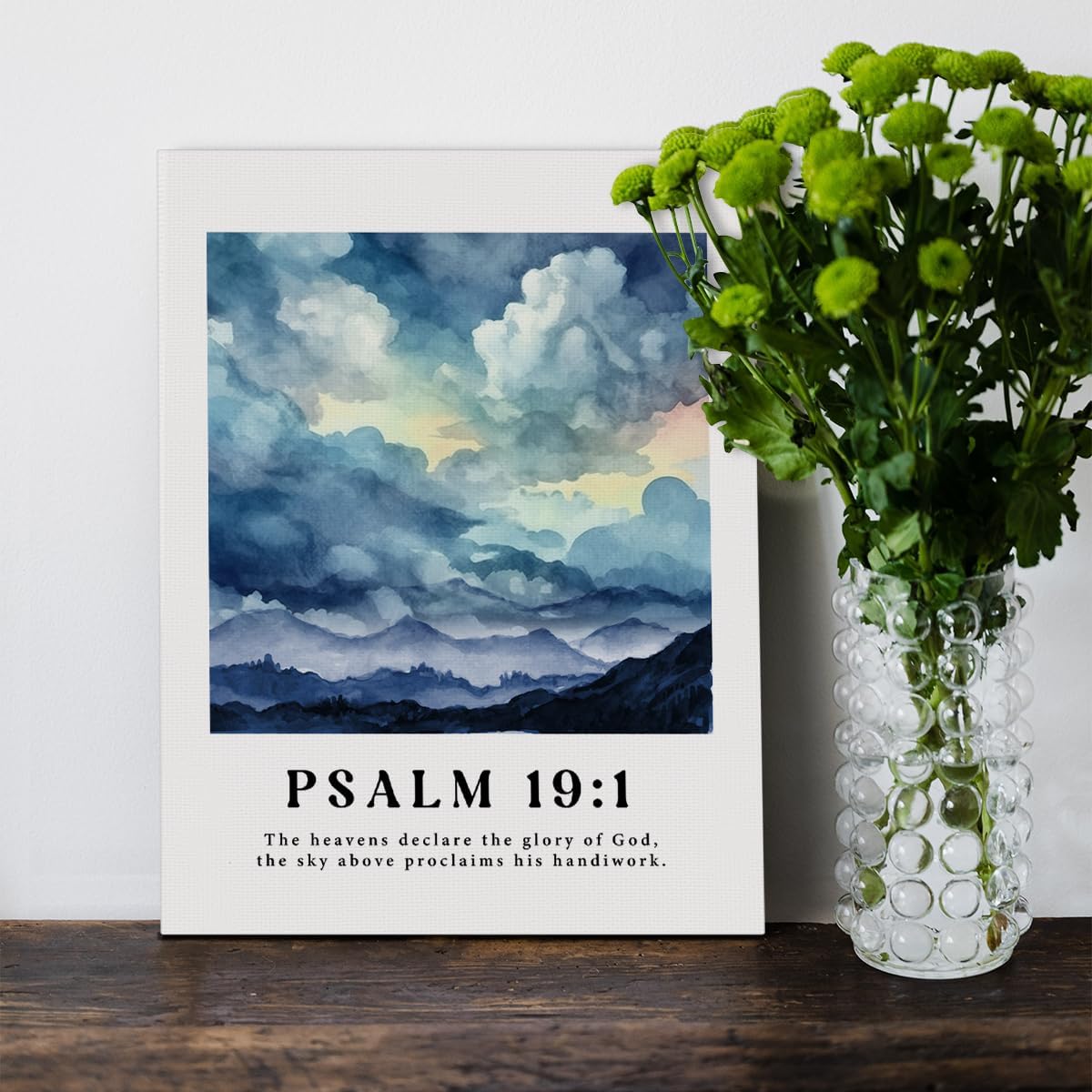 Bible Verse Wall Art Decor Framed Canvas Poster Print 12 x 15 Inch F1601